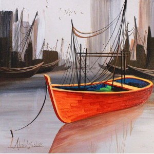 Abdul Jabbar, 12 x 12 Inch,  Acrylic on Canvas, Seascape Painting, AC-ABJ-034
